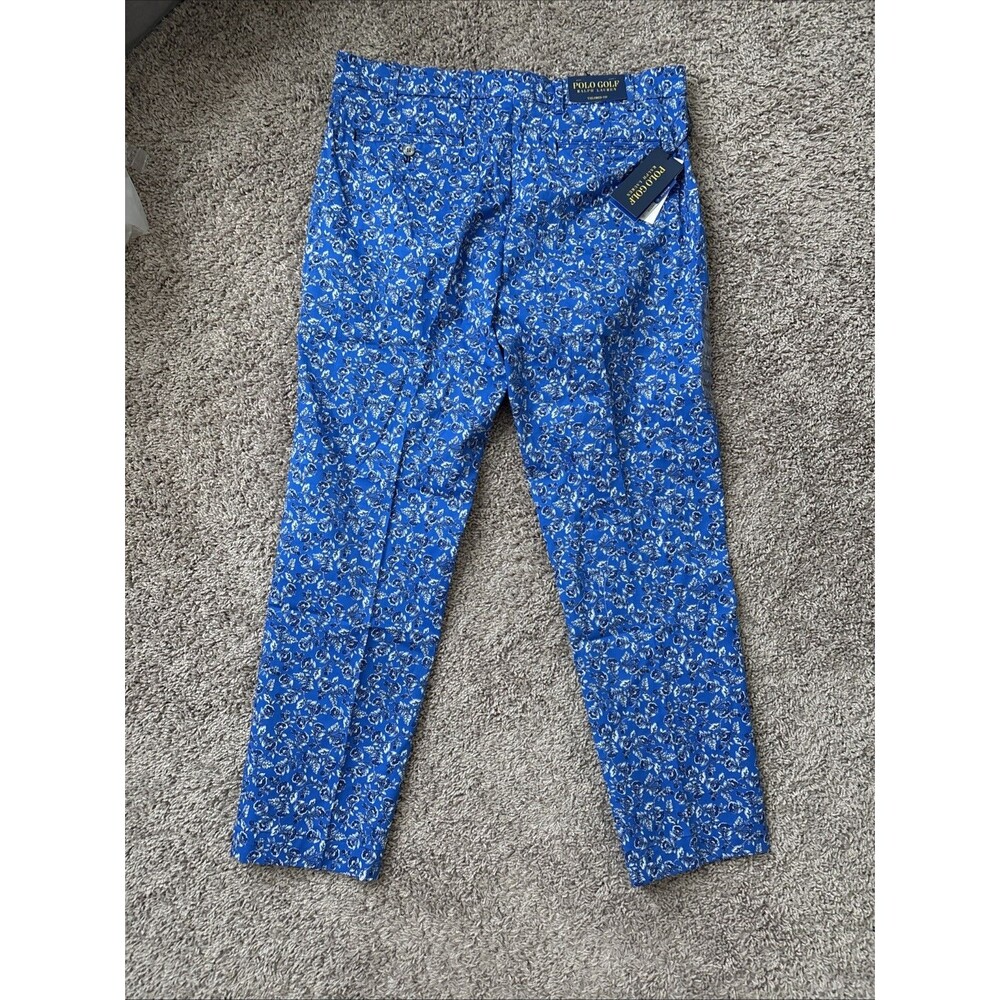 Polo Ralph Lauren Golf Pants Mens 36x30 Blue Floral Tailored Fit New Khakis Pant - Picture 5 of 6